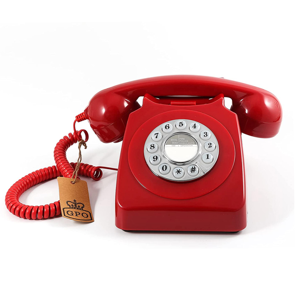 Telefono vintage a disco gpo rotary phone rosso