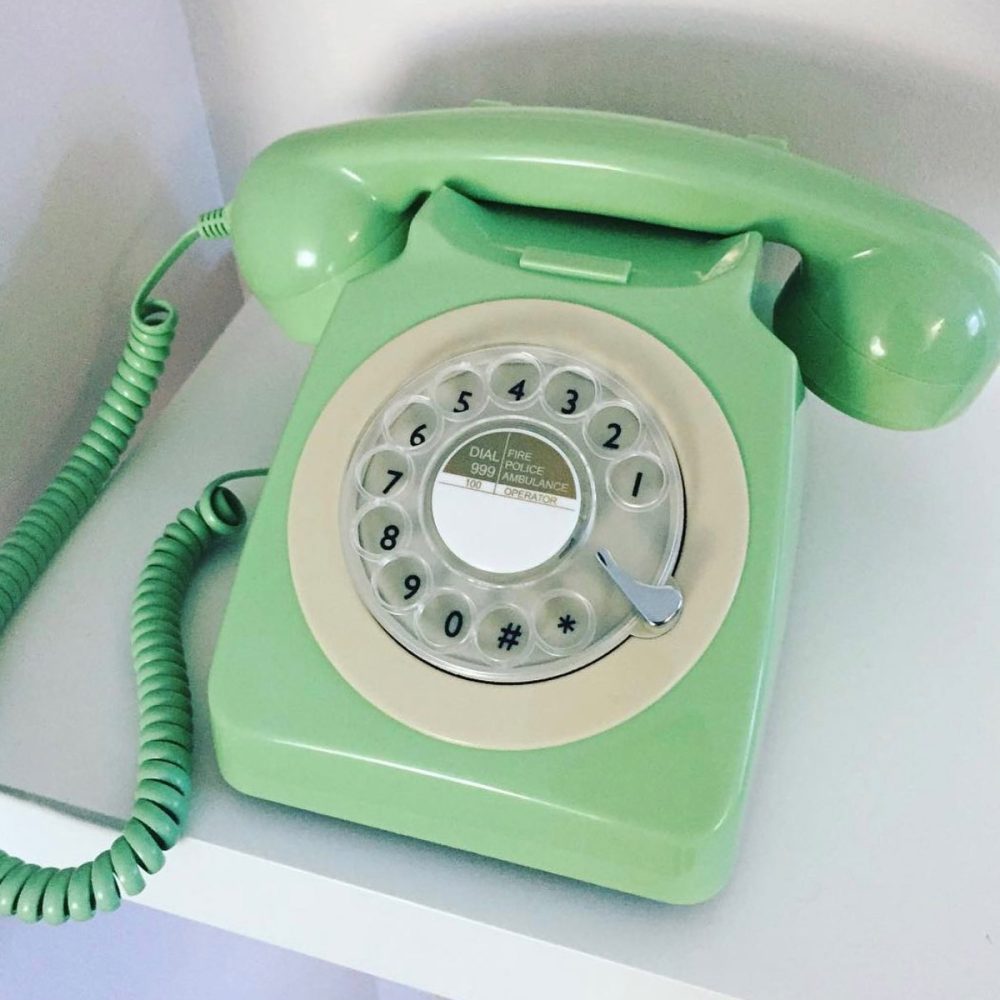 Telefono vintage a disco gpo rotary phone verde menta - immagine 3