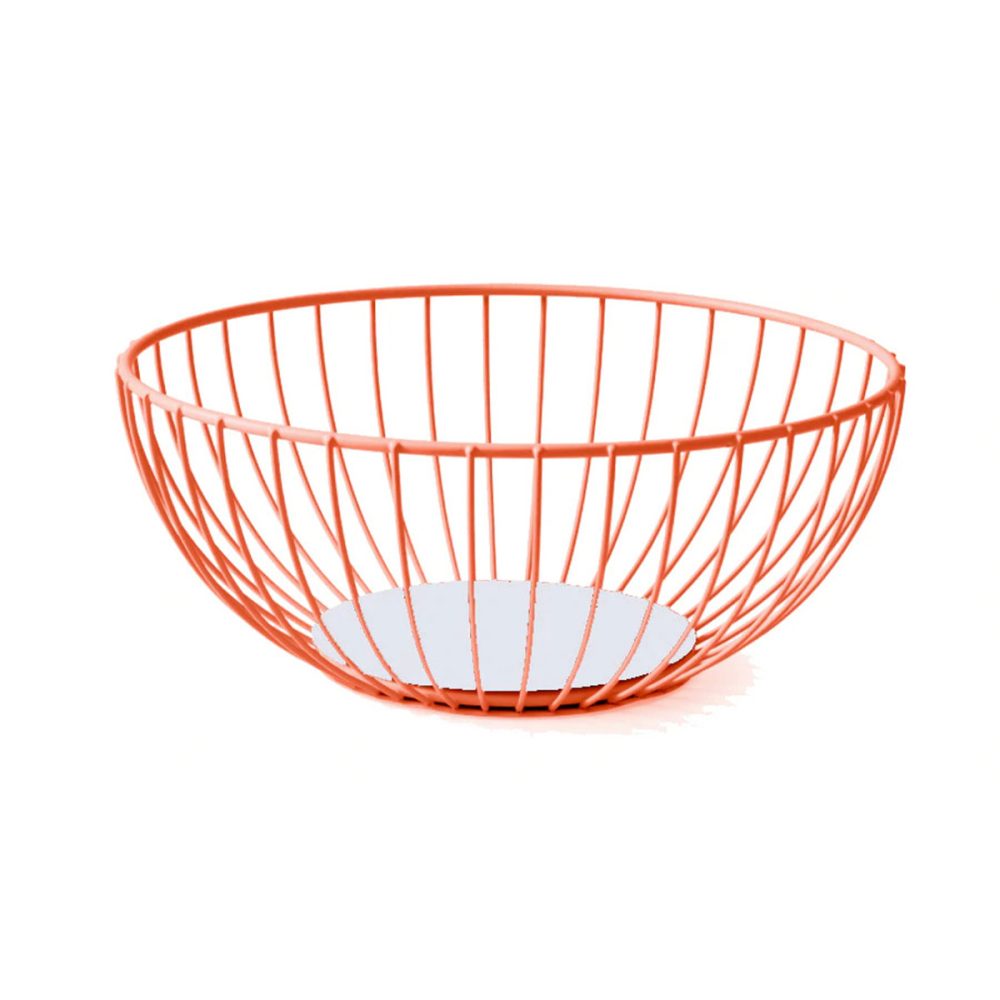 Fisura Centrotavola Cesto Porta frutta Bianco e Arancio