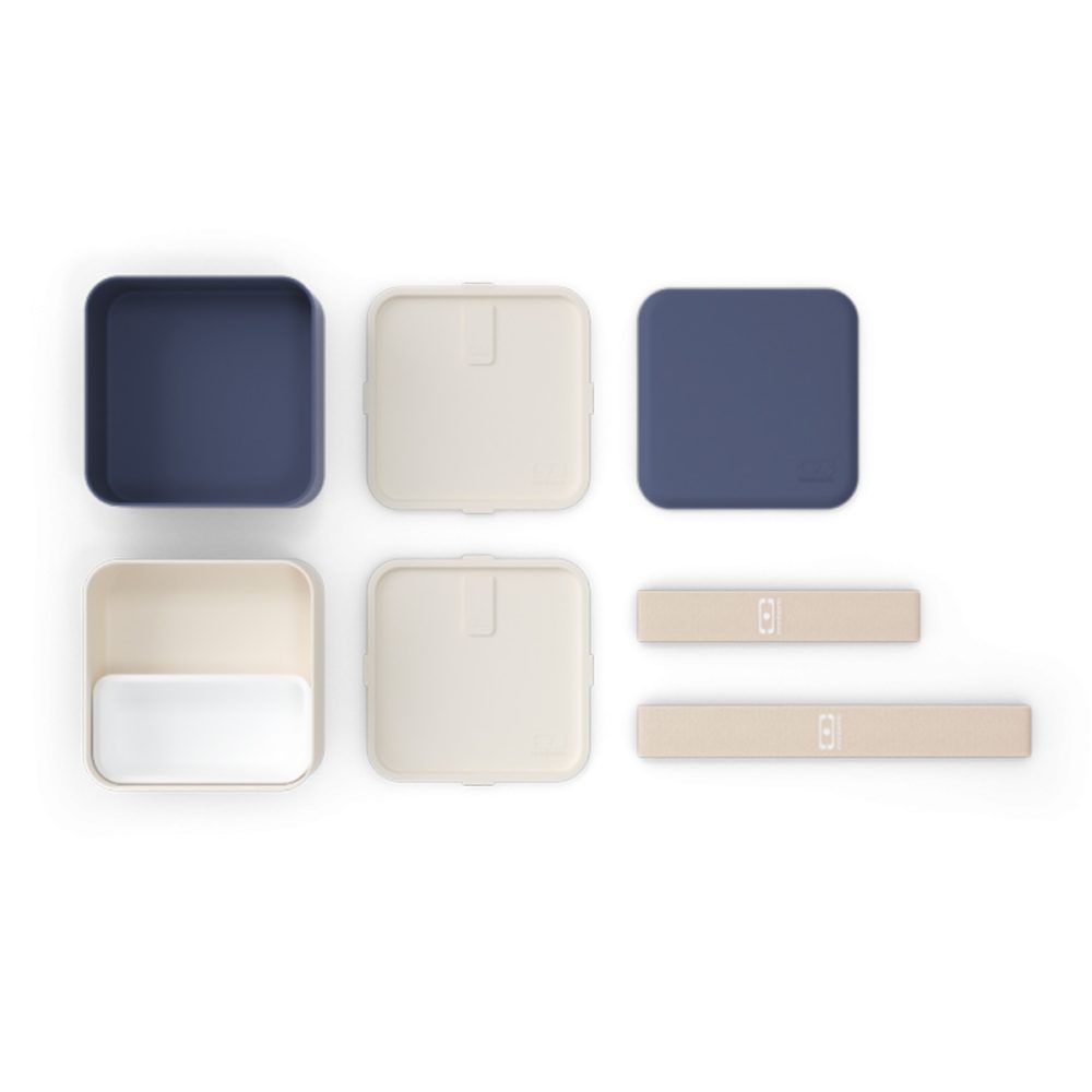 Monbento - Lunch Box Square Blue Natural - immagine 3