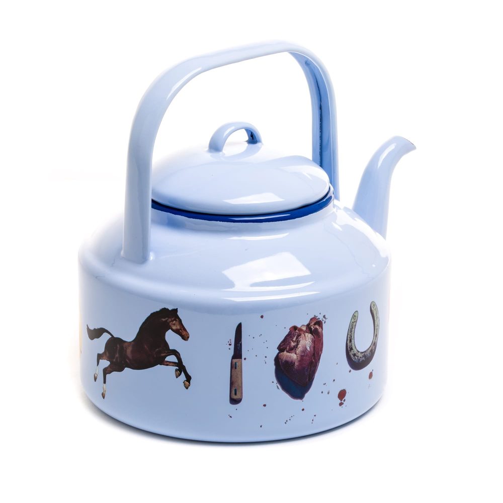 Seletti Toiletpaper teiera in metallo azzurra - immagine 2