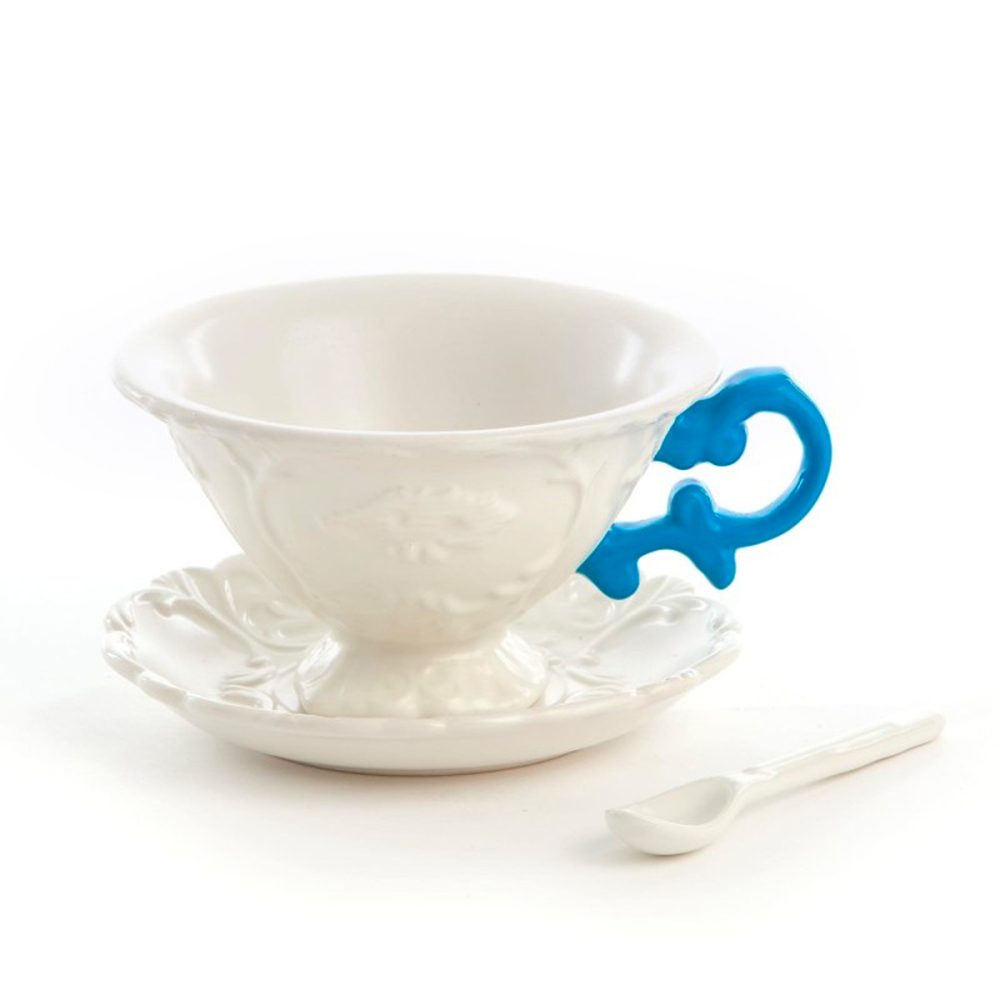 Seletti tazza I-wares con manico azzurro