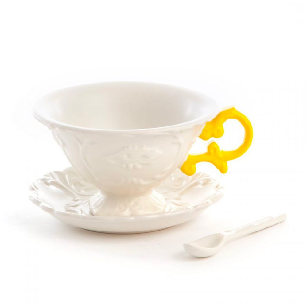 Seletti tazza I-wares con manico giallo