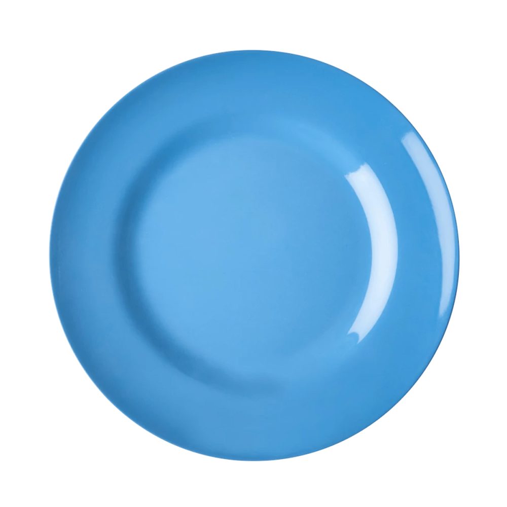 Rice piatto rotondo tinta unita blu