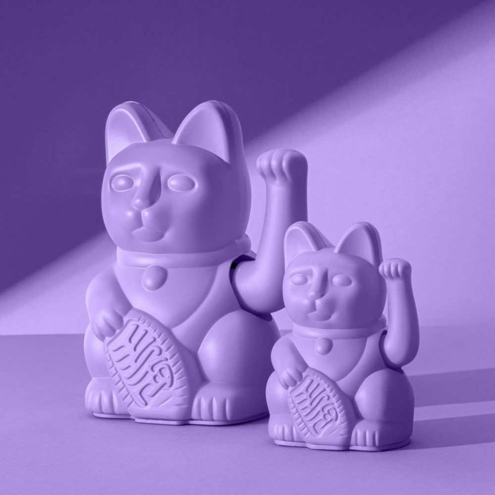 Donkey Maneki Neko Lucky Cat Lilac - immagine 2