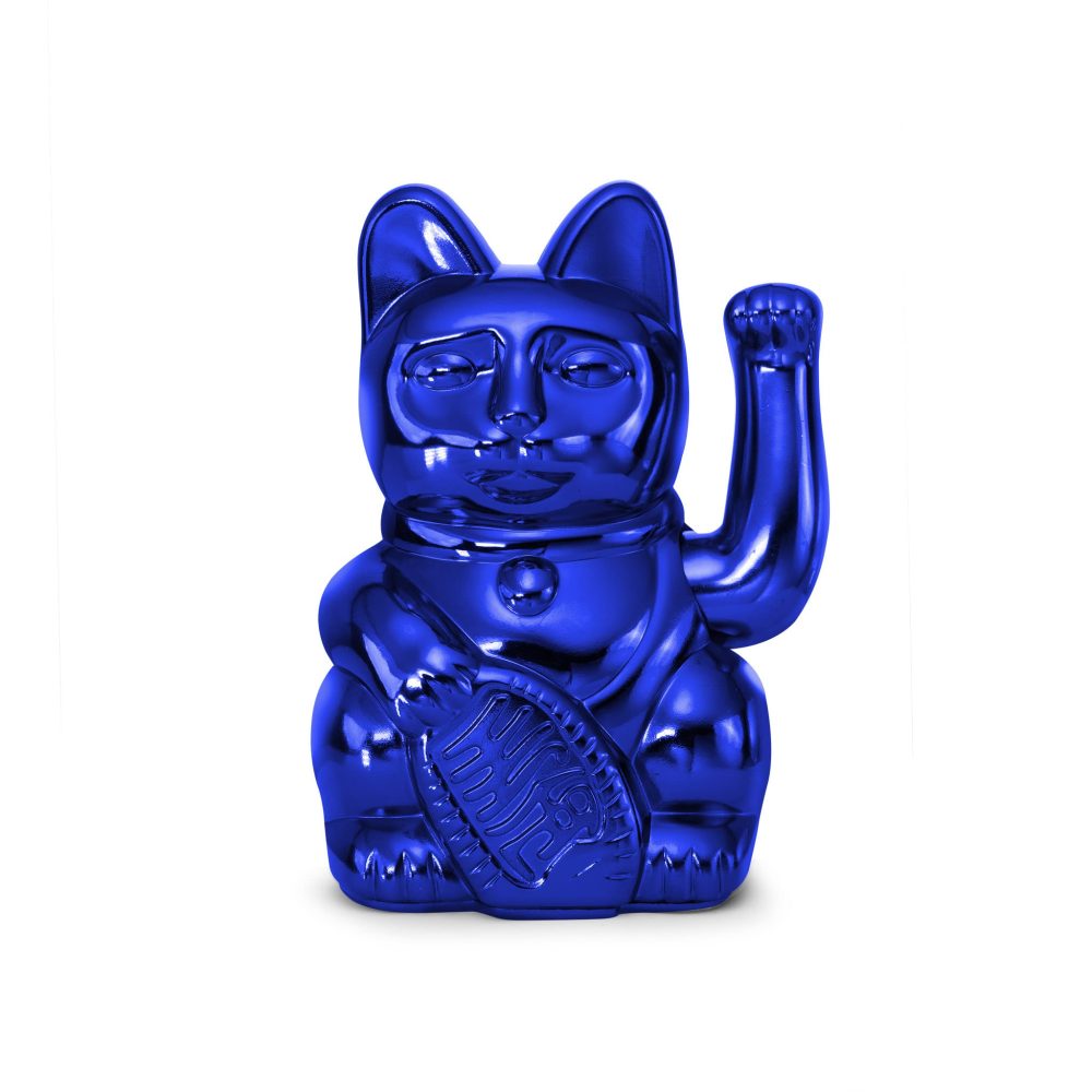 Donkey Maneki Neko Lucky Cat Shiny Blue