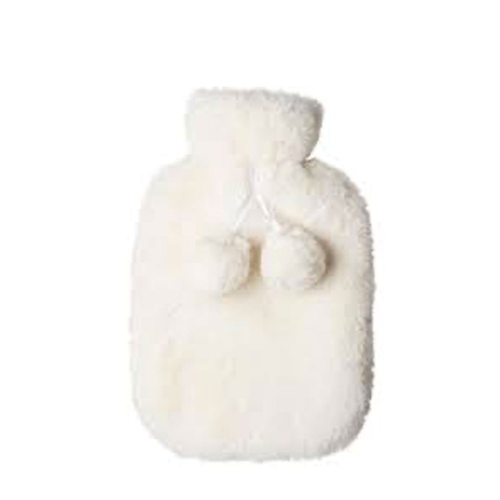 Borsa acqua calda Pompons bianco