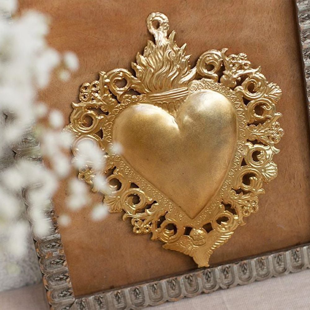 Cuore oro Maria grande - immagine 2
