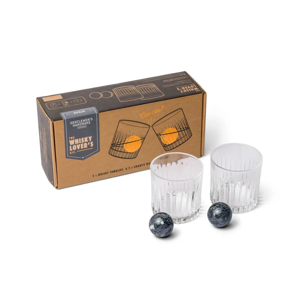 Gentlemen's Hardware Cocktail Tumbler & Whiskey Stone Set - immagine 2