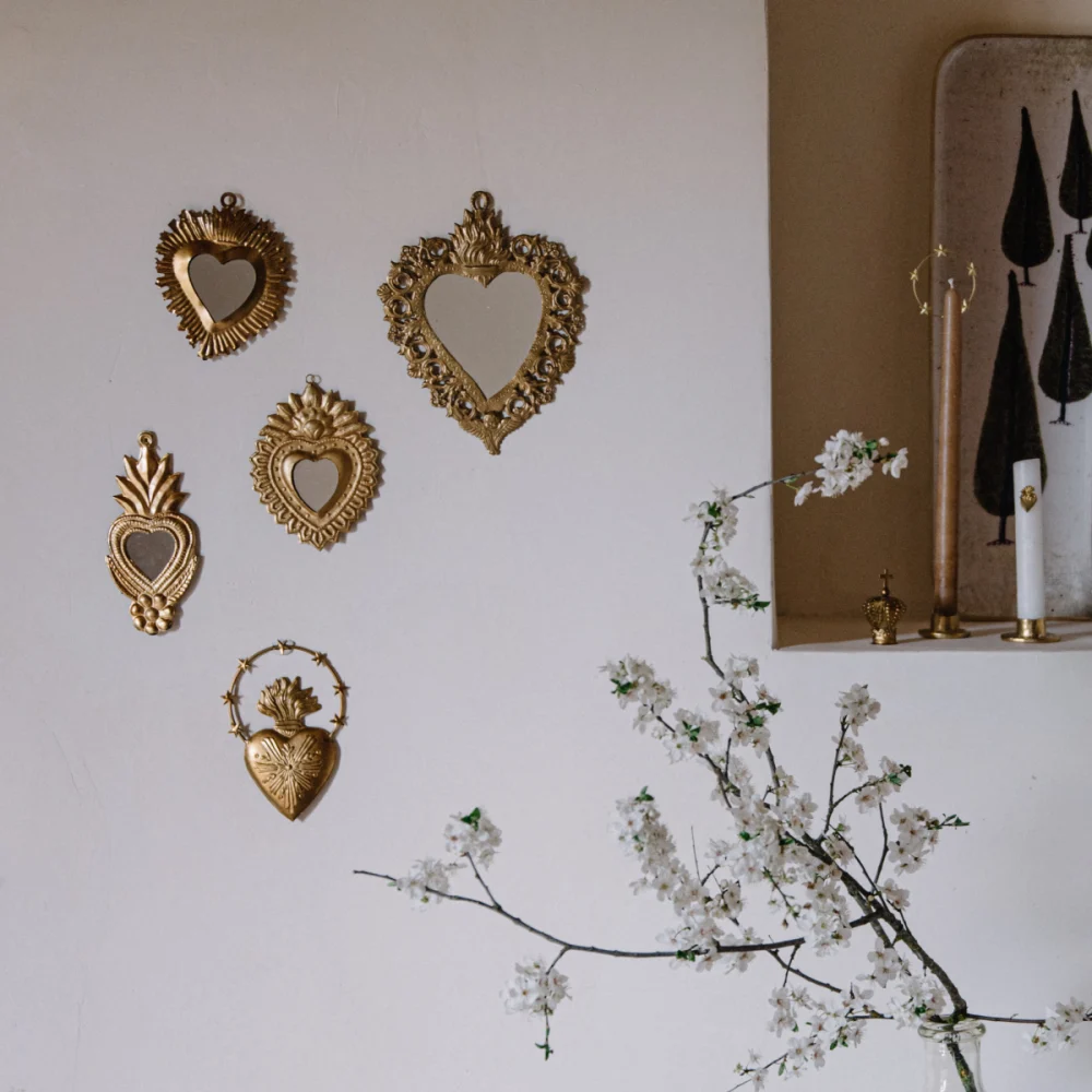 Specchio cuore oro Taiga - immagine 2
