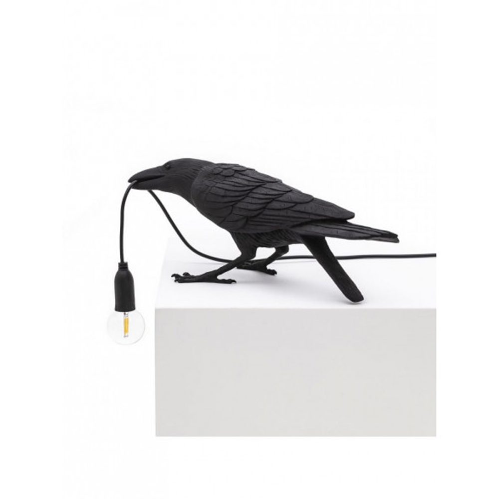 Seletti Bird Lamp uccello nera - Playing