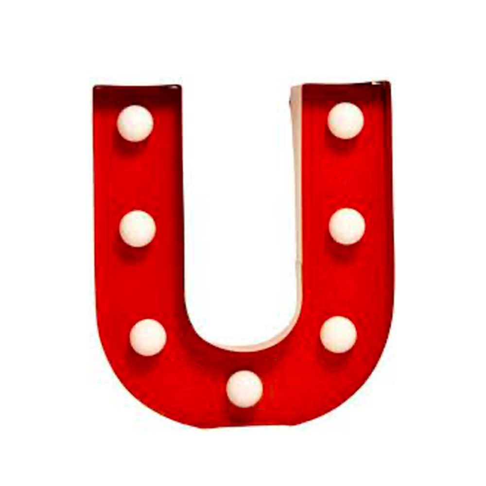 Pusher lettera luminosa star light rossa u