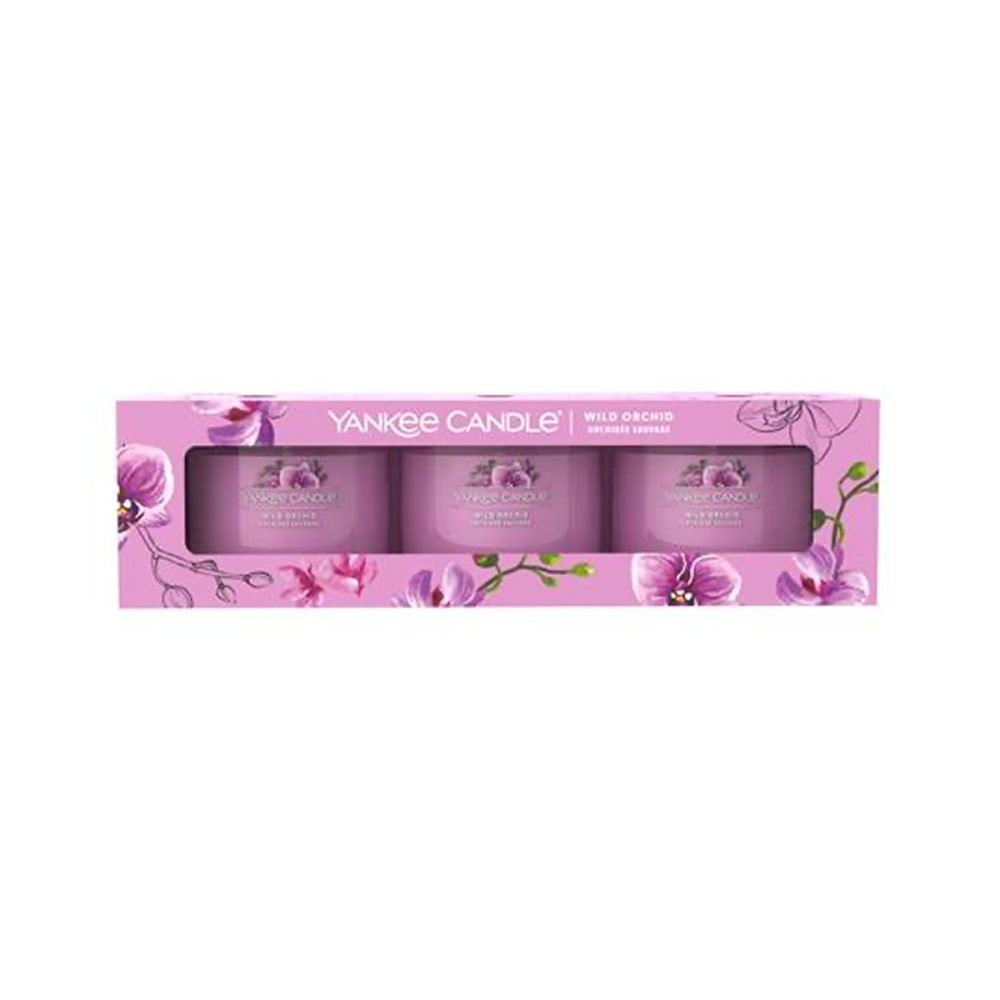 Yankee Candle Signature Wild Orchid Candele Votive in vetro confezione da 3 - immagine 2