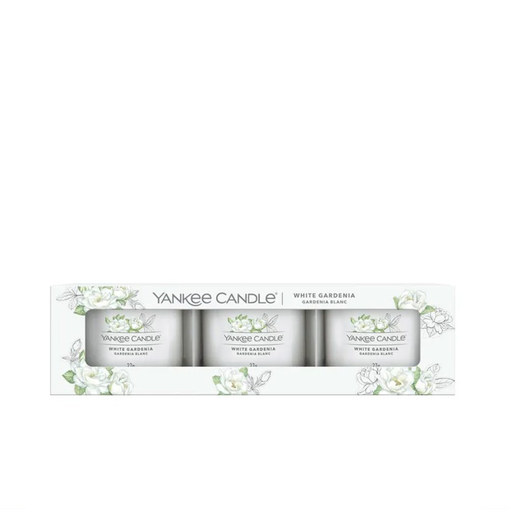 Yankee Candle Signature White Gardenia Candele Votive in vetro confezione da 3