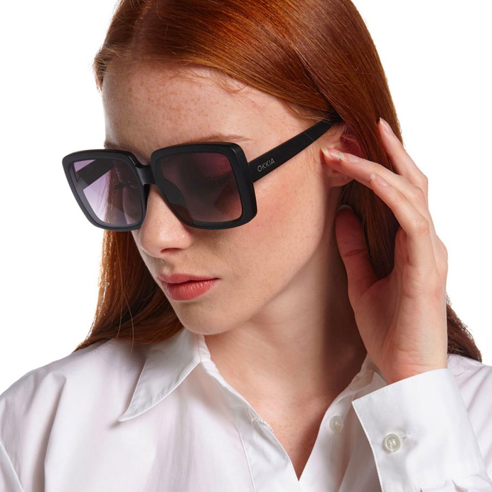 Okkia Occhiale da Sole Modello Alessia Square Nero - immagine 2
