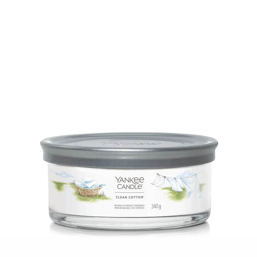 Yankee Candle Signature Clean Cotton Candela Tumbler a 5 stoppini
