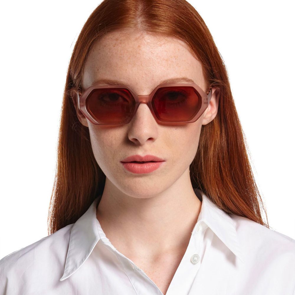 Okkia Occhiale da Sole Modello Andrea Esagono Rosa Havana - immagine 2