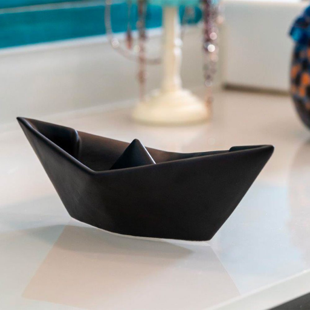 Ceramiche Crescentini Barchetta Media origami nera opaca - immagine 2