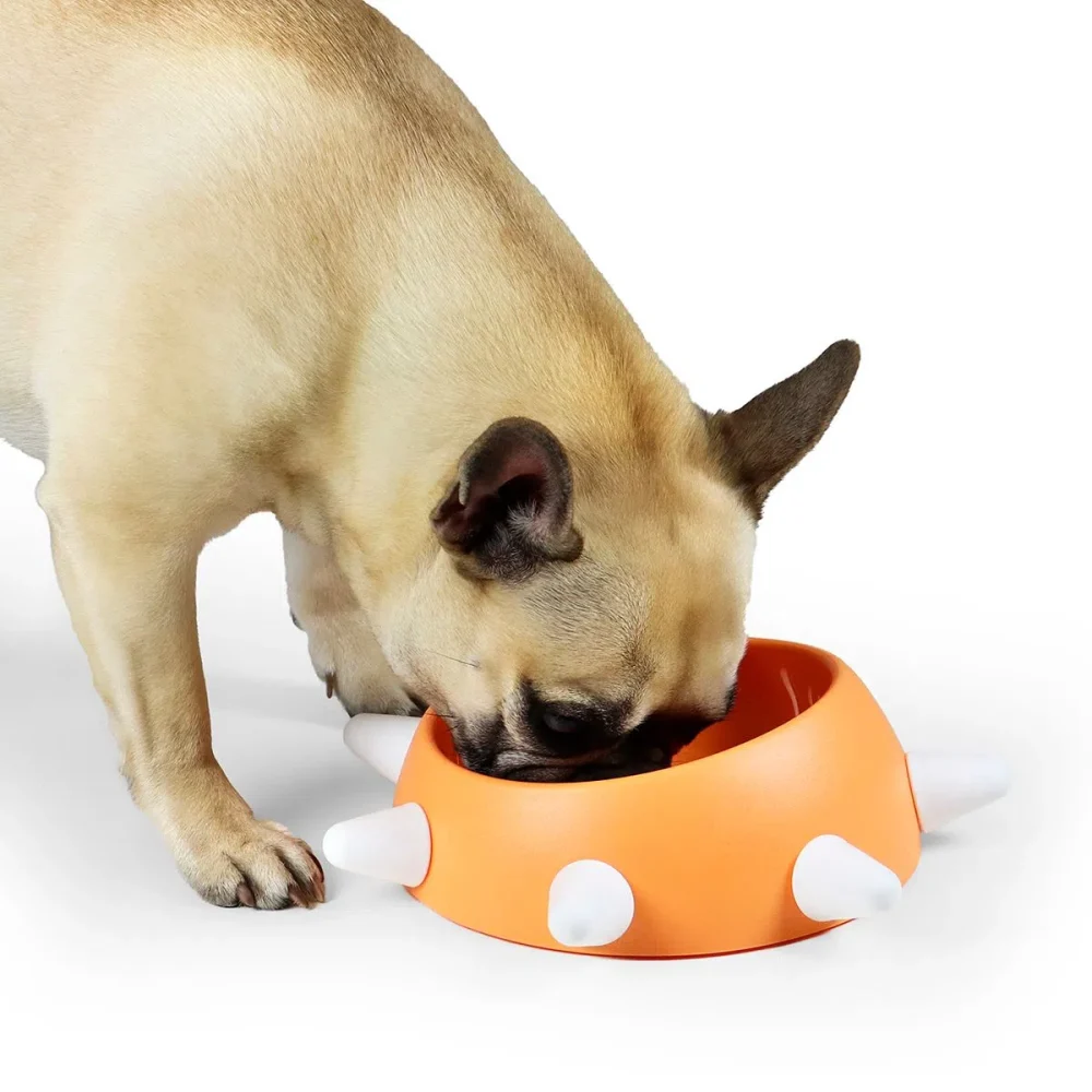 United Pets Ciotola Boss piccola arancio borchie bianche - immagine 2