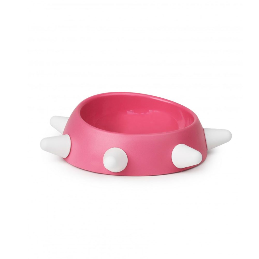 United Pets Ciotola Boss piccola rosa borchie bianche