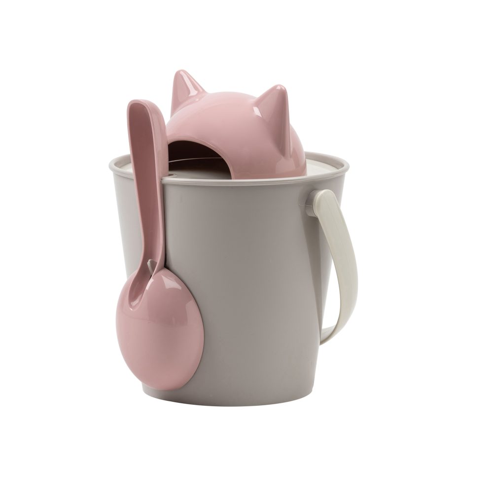 United Pets Crick rosa e grigio Secchiello gatto porta crocchette con paletta - immagine 2