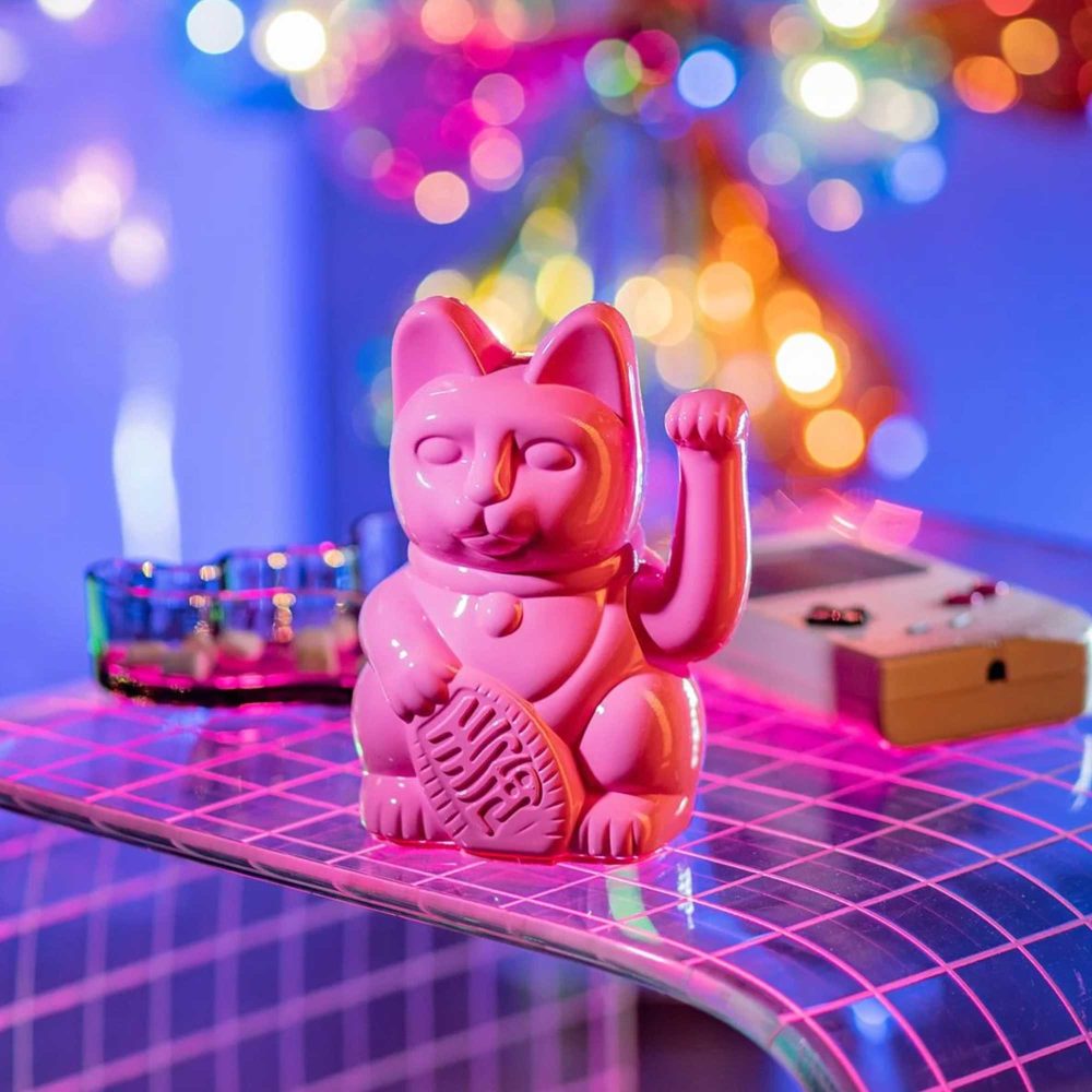 Donkey Maneki Neko Lucky Cat Shiny Pink - immagine 2