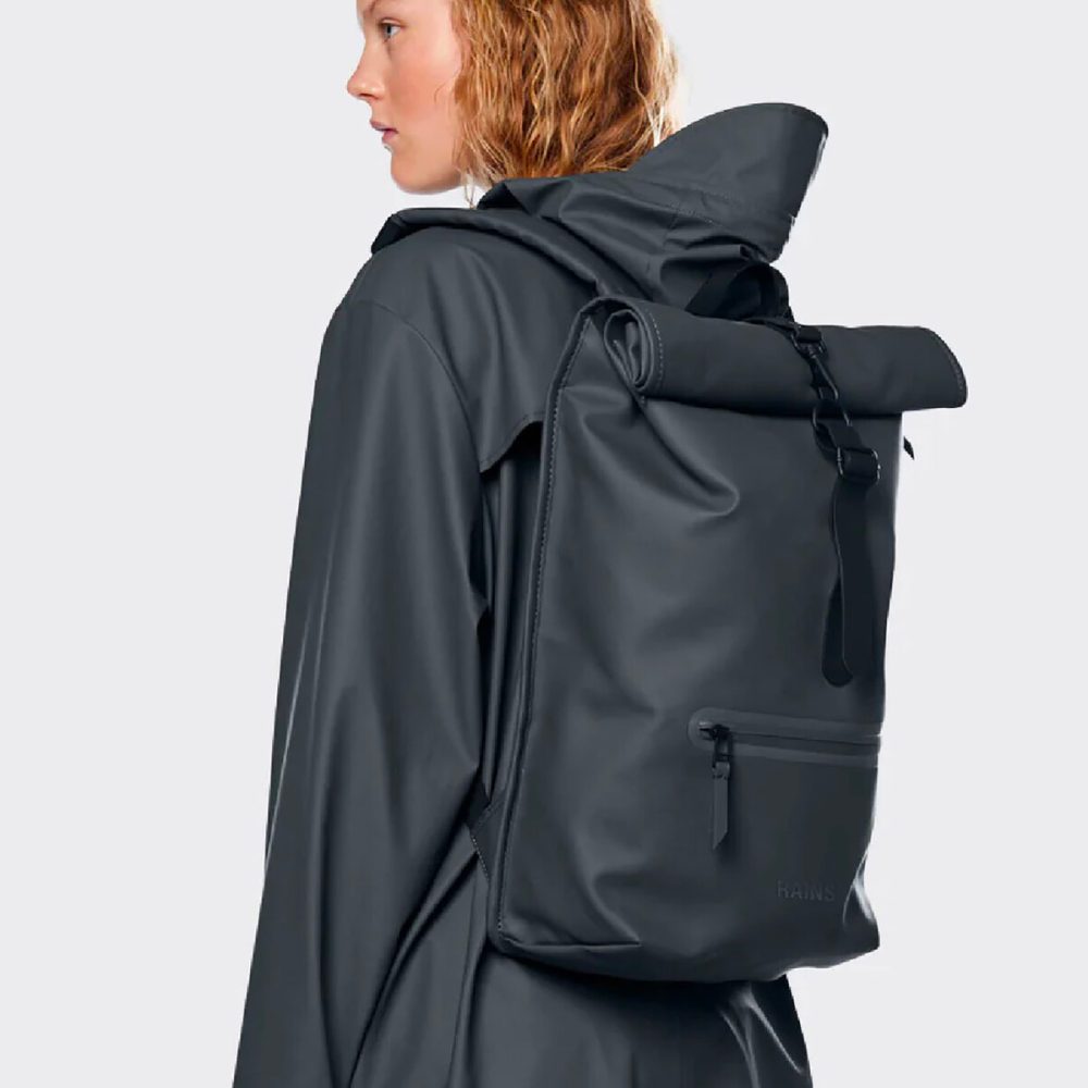 Rains Zaino Rolltop Rucksack Grigio - immagine 2