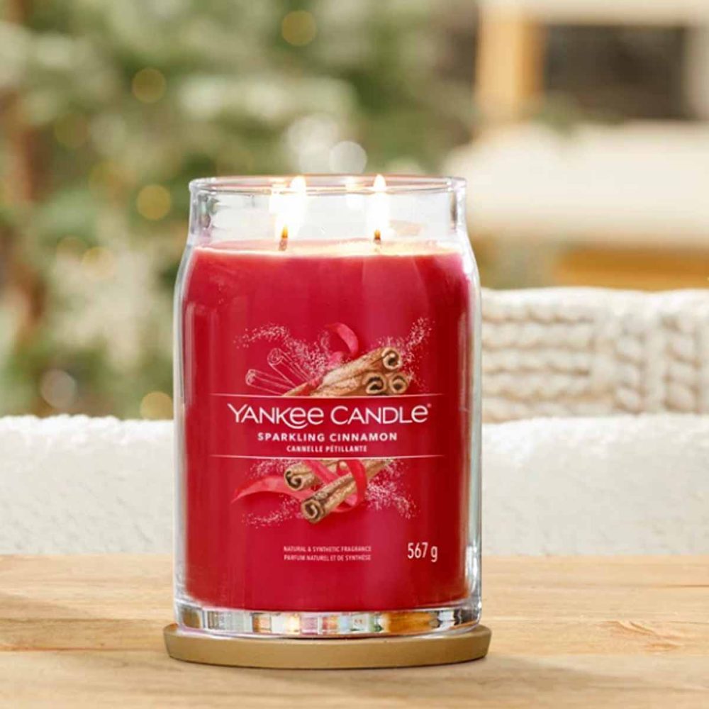 Yankee Candle Signature Sparkling Cinnamon Candela Giara Grande - immagine 2
