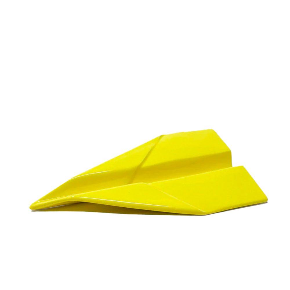 Ceramiche Crescentini Aeroplanino origami giallo