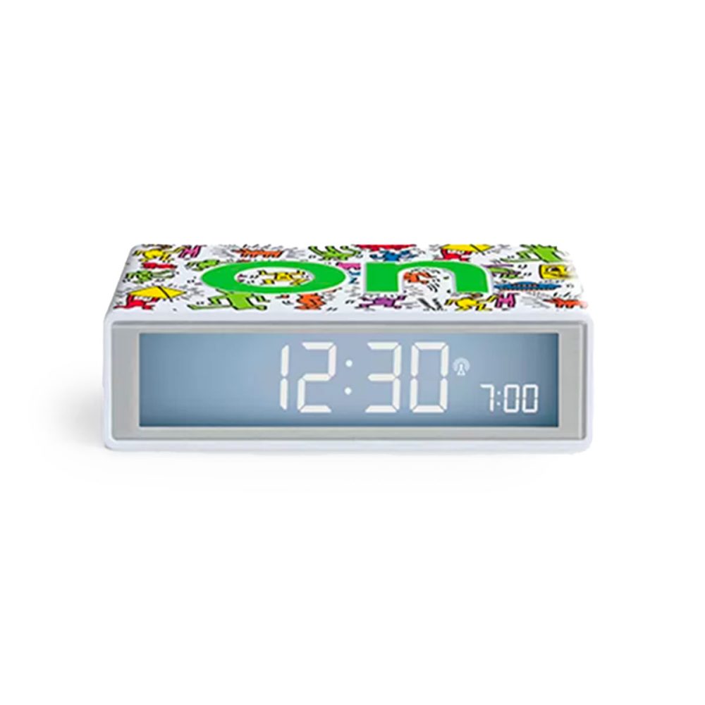 Z Lexon Flip Sveglia reversibile Edizione limitata Keith Haring Happy White