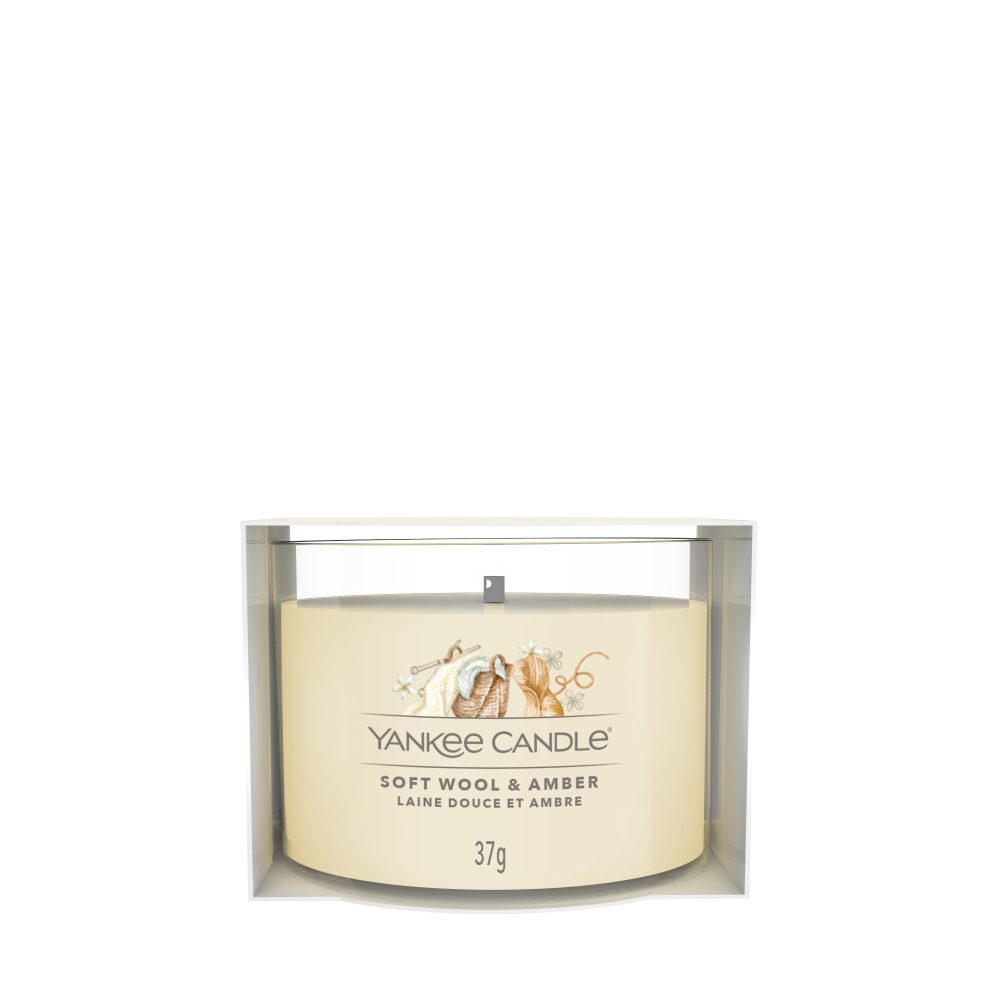 Yankee Candle Signature Soft Wool Amber Candela Votiva in vetro