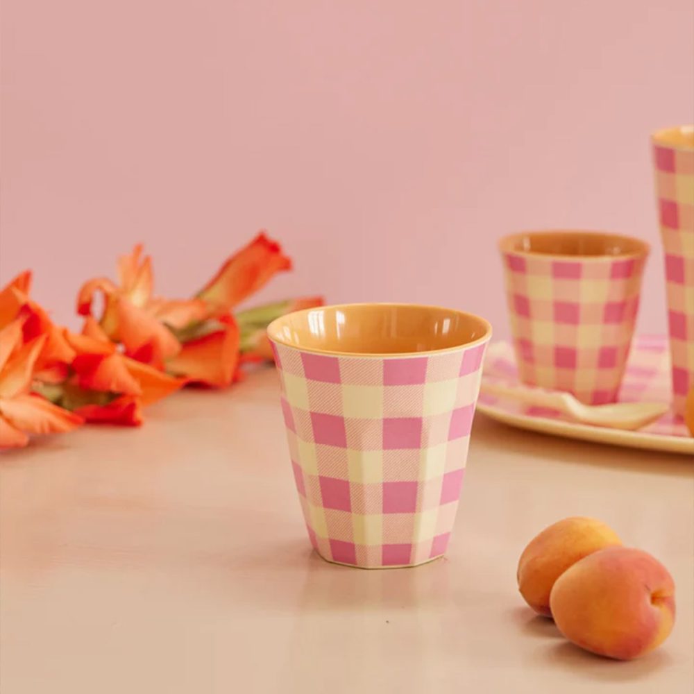 Rice bicchiere Quadretti rosa - immagine 2