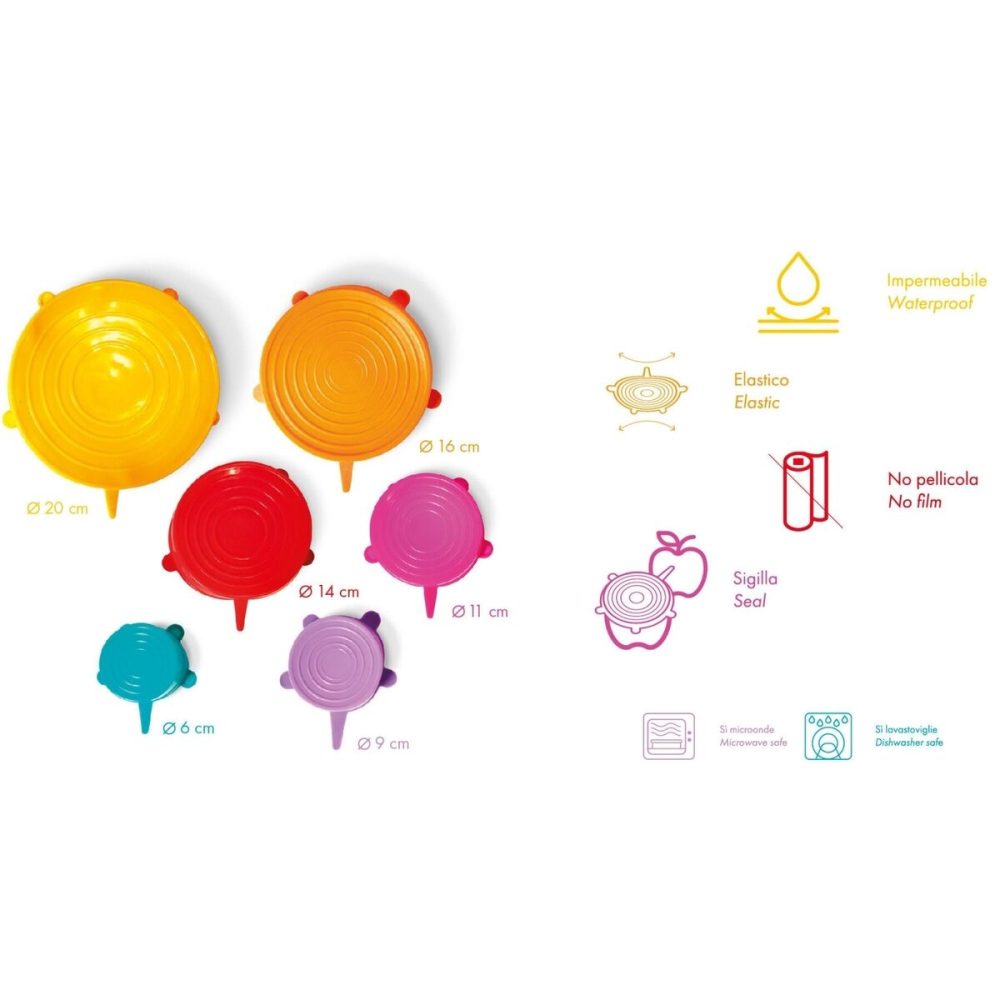Set 6 coperchi in silicone - immagine 3