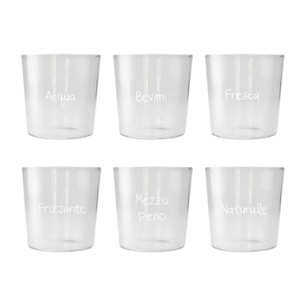 Set 6 bicchieri da acqua decorati