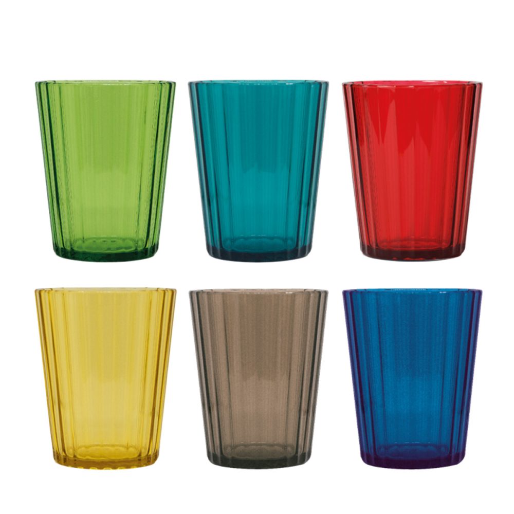 Set 6 bicchieri colorati in acrilico