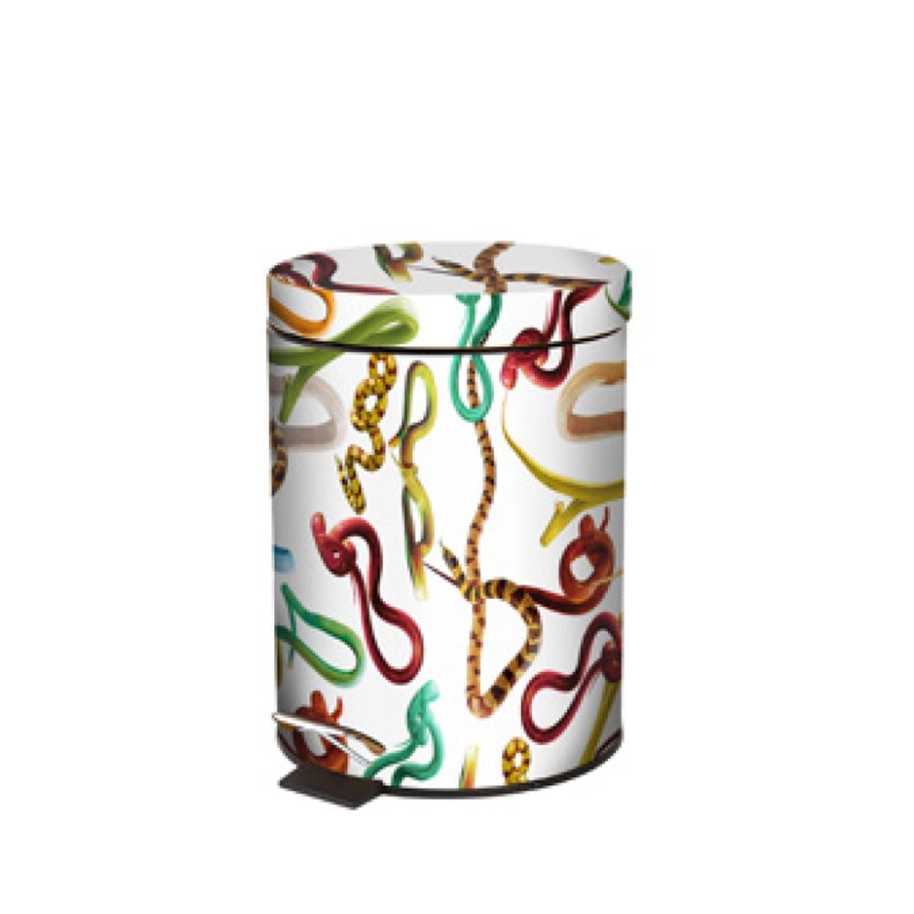 Seletti Toiletpaper Cestino piccolo Snakes White