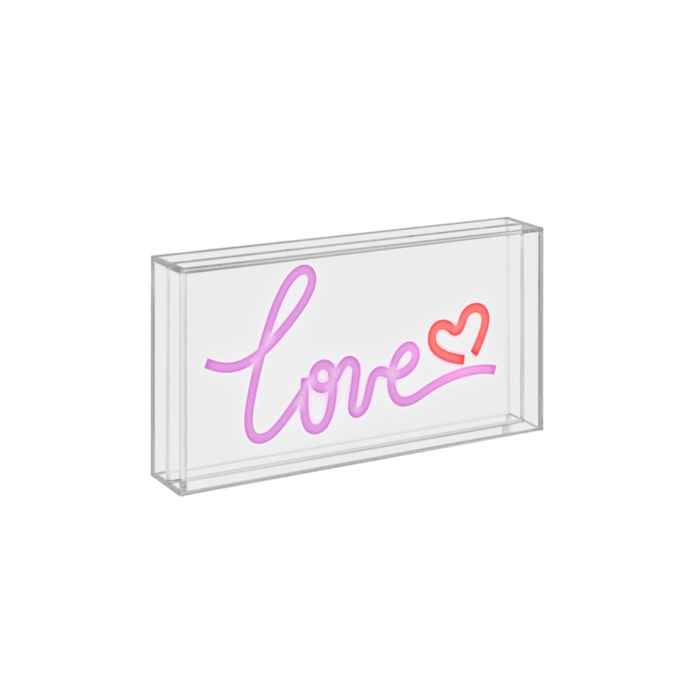 Insegna al neon con cornice Love