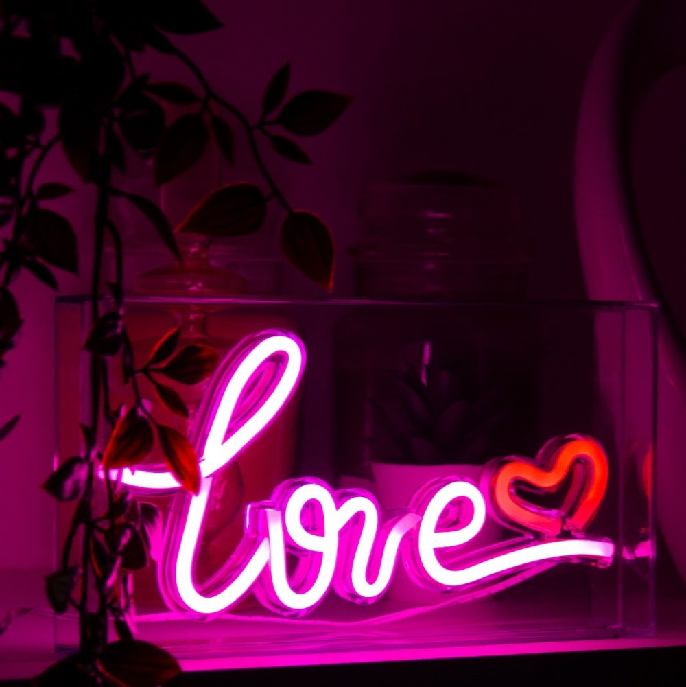 Insegna al neon con cornice Love - immagine 2
