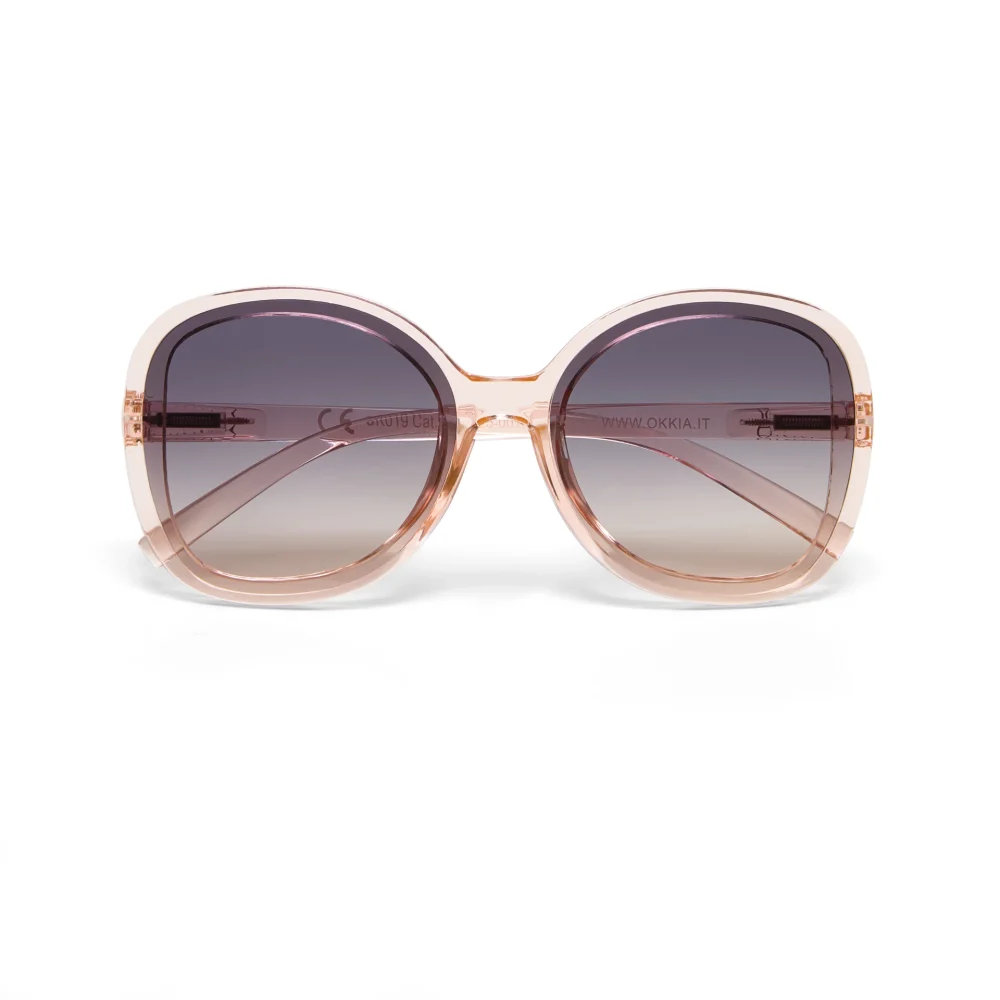 Okkia Occhiale da Sole Modello Anna Butterfly rosa trasparente lenti marrone rosa