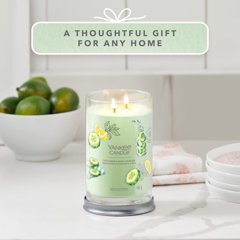 Yankee Candle Signature Cucumber Mint Cooler Candela Giara Grande - immagine 2