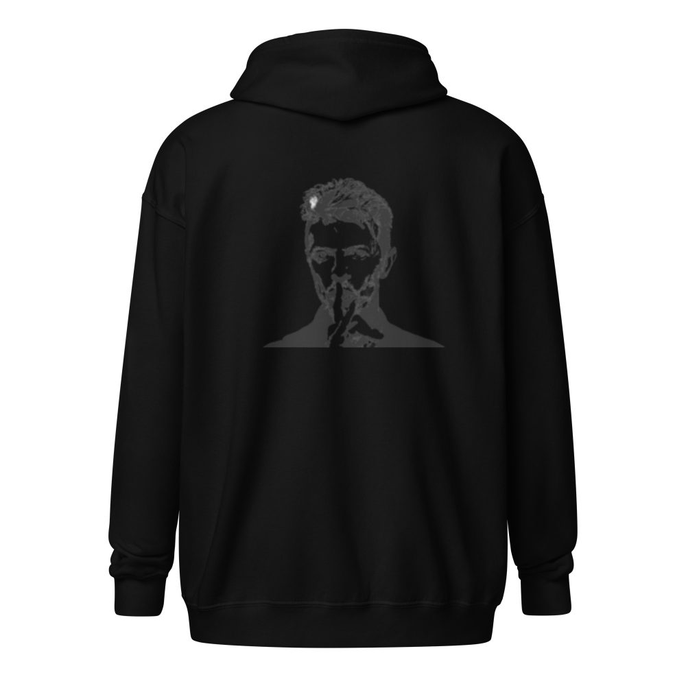 Felpa con cappuccio e zip misto pesante unisex David TEST