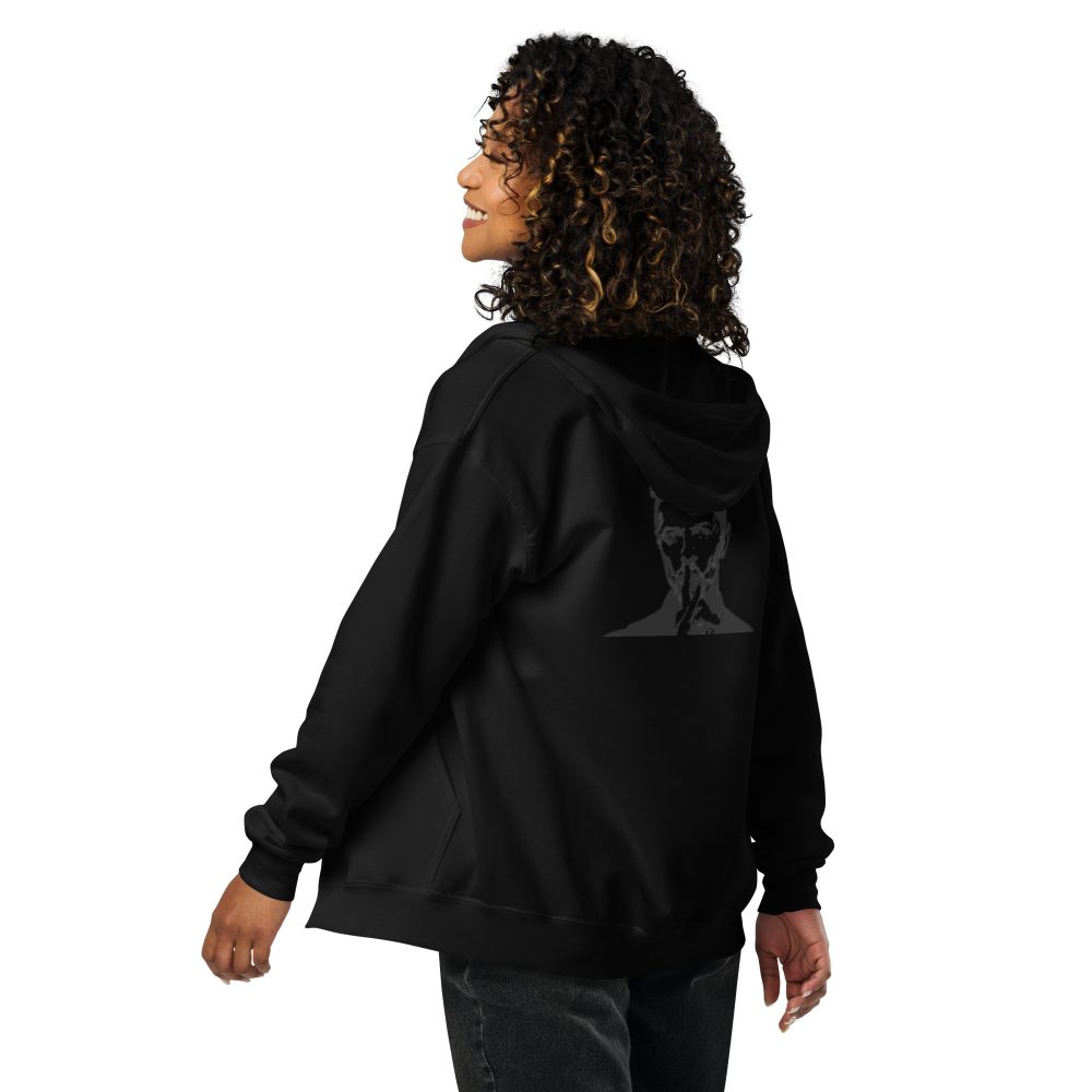Felpa con cappuccio e zip misto pesante unisex David TEST - immagine 3