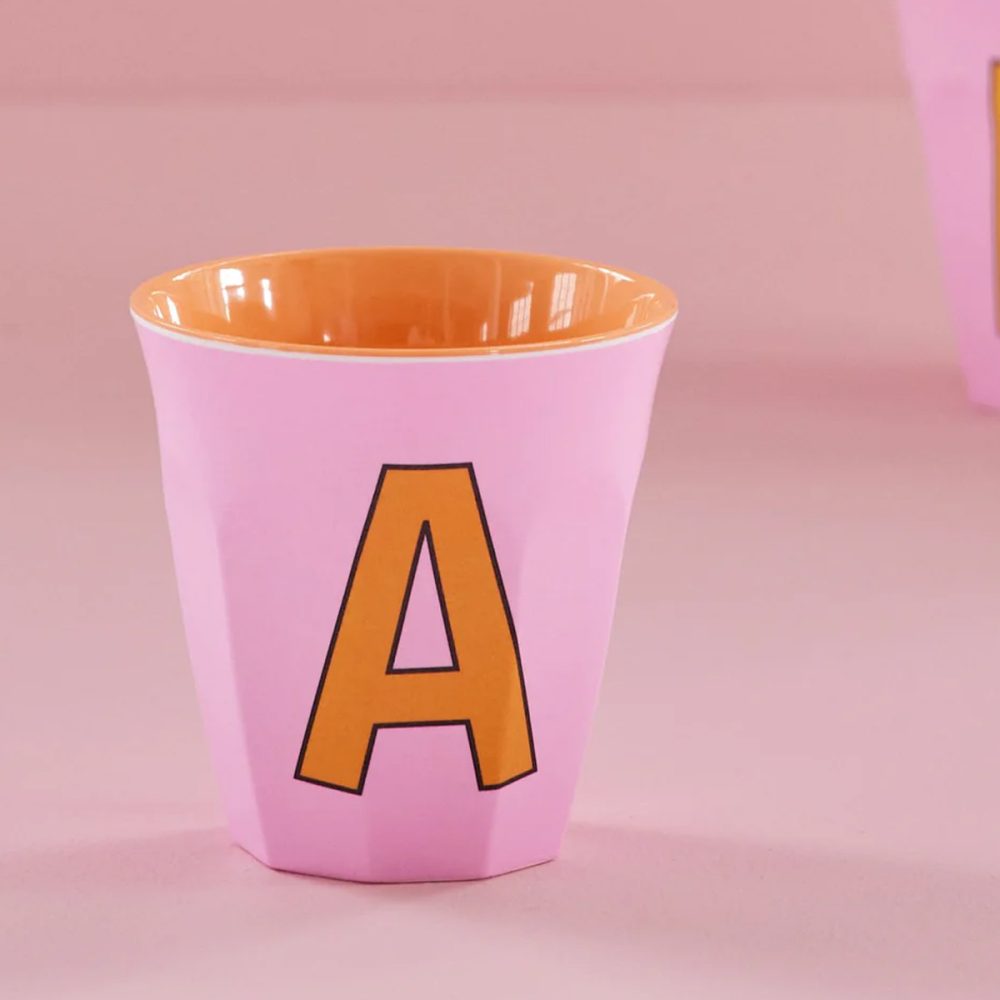 Rice bicchiere Lettera A rosa - immagine 2