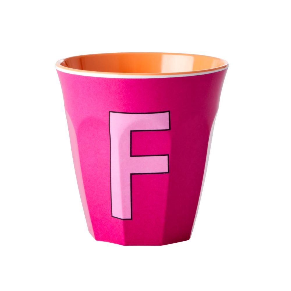 Rice bicchiere Lettera F fucsia