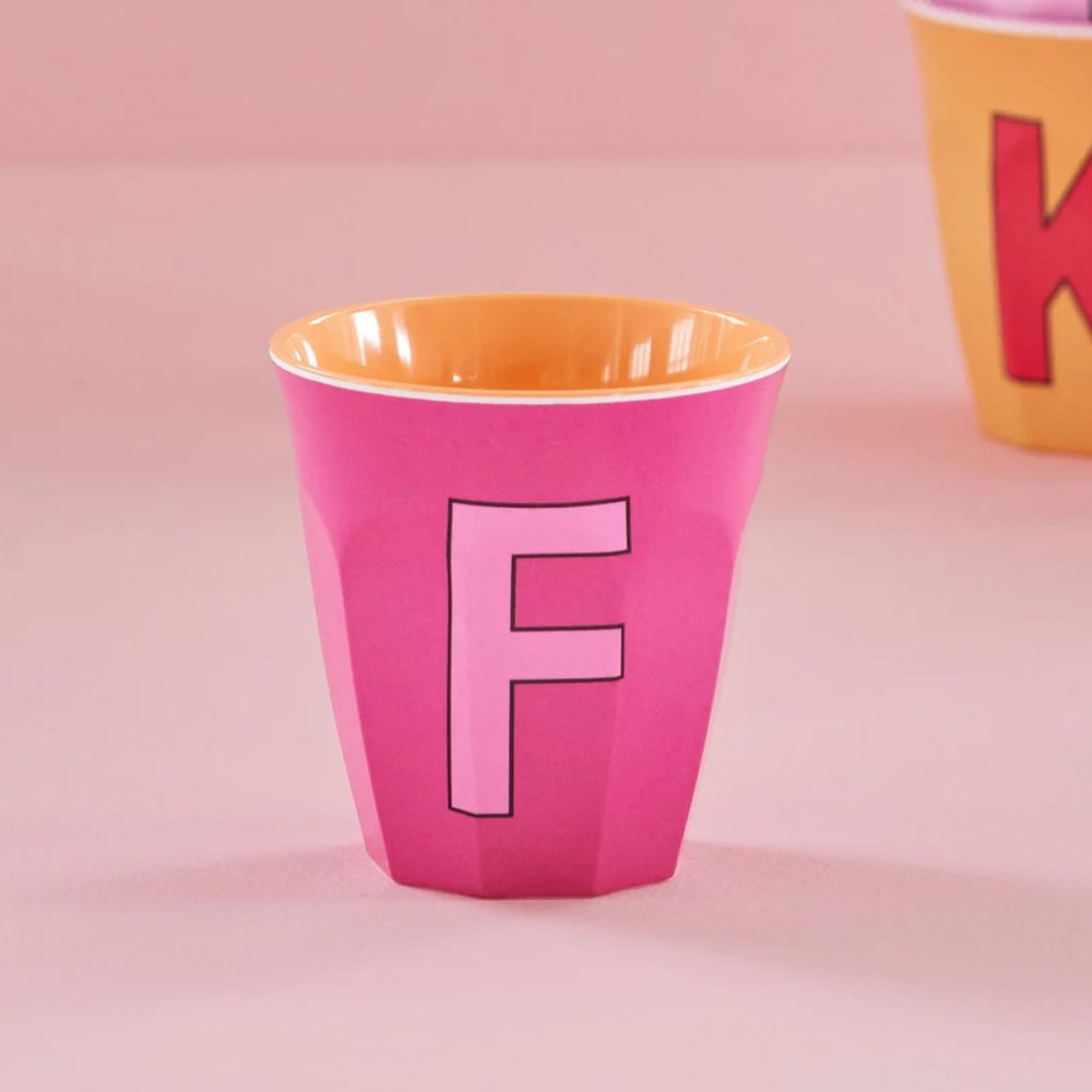 Rice bicchiere Lettera F fucsia - immagine 2