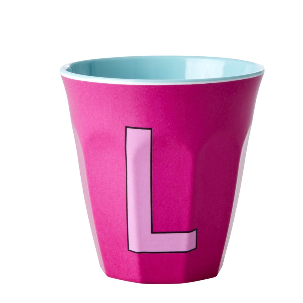 Rice bicchiere Lettera L fucsia