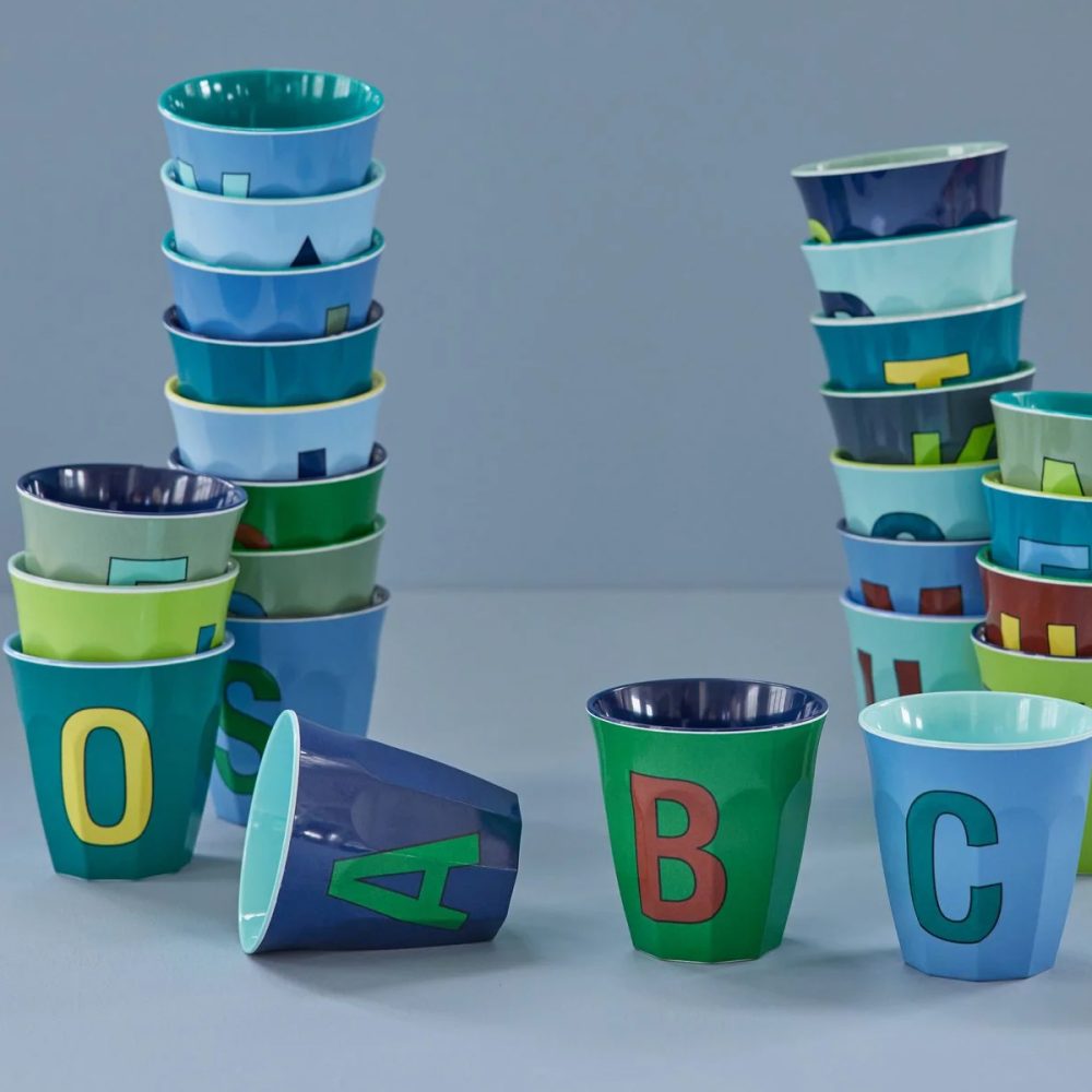 Rice bicchiere Lettera M blu - immagine 2