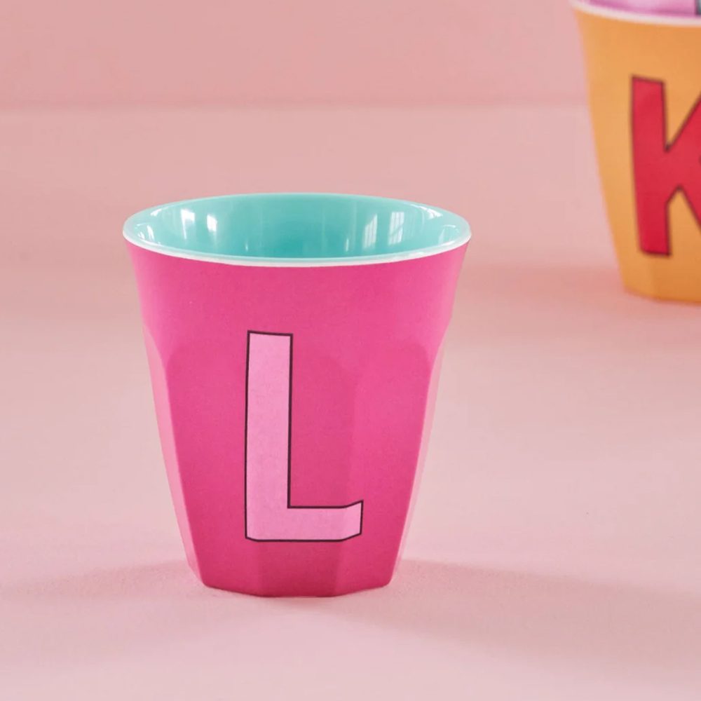 Rice bicchiere Lettera L fucsia - immagine 2