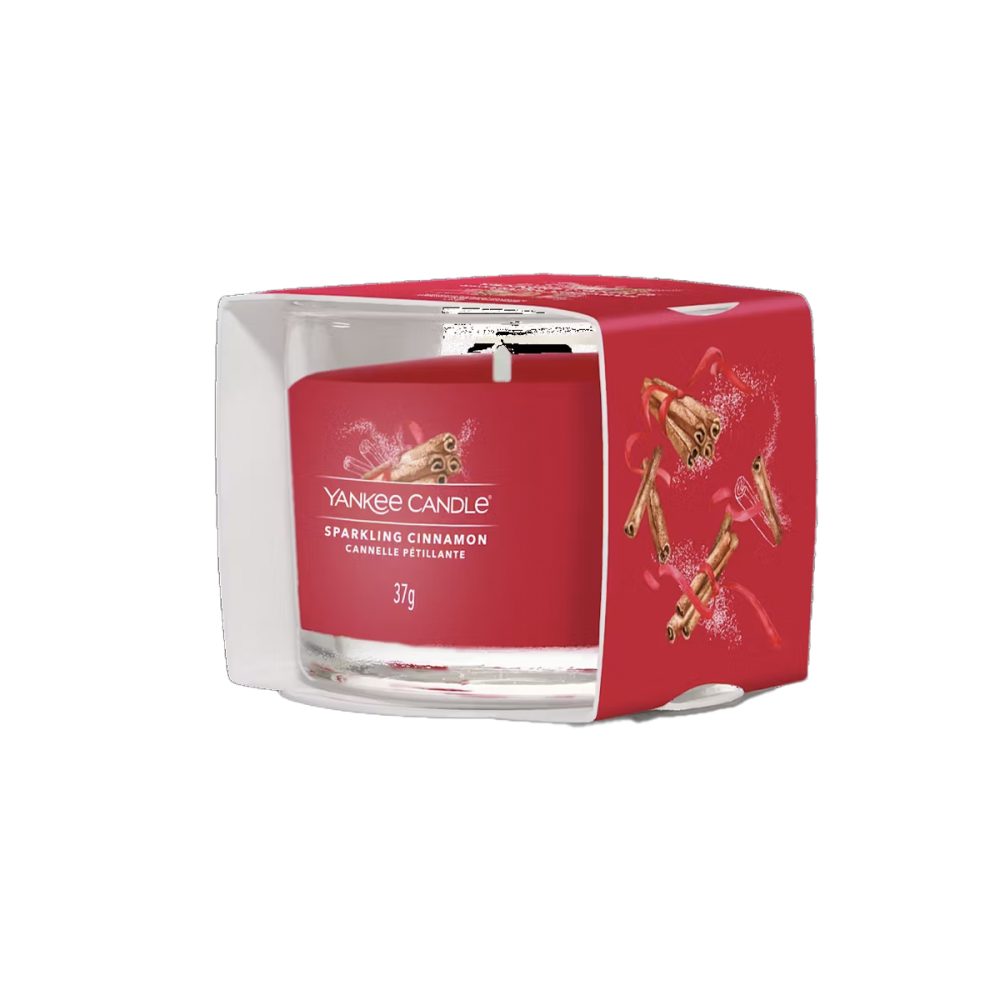 Yankee Candle Signature Sparkling Cinnamon Candela Votiva in vetro - immagine 2
