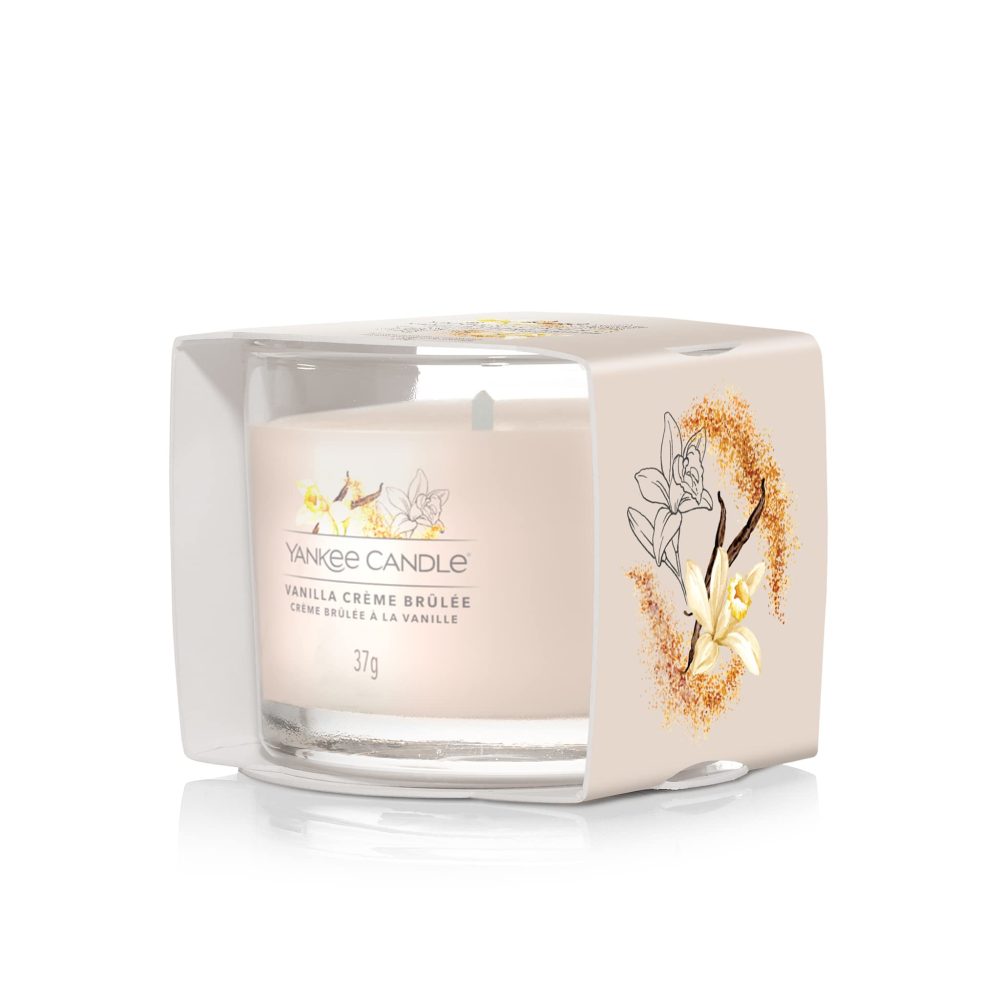 Yankee Candle Signature Vanilla Crème Brulée Candela Votiva in vetro - immagine 2